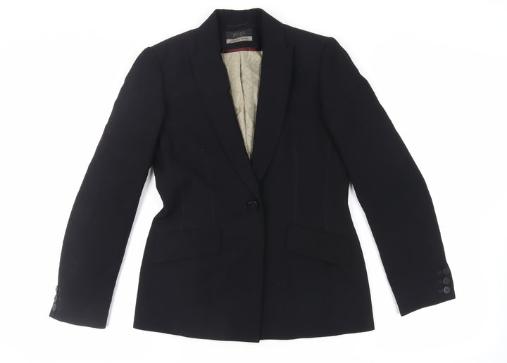 Principles Womens Black Jacket Blazer Size 8 Button