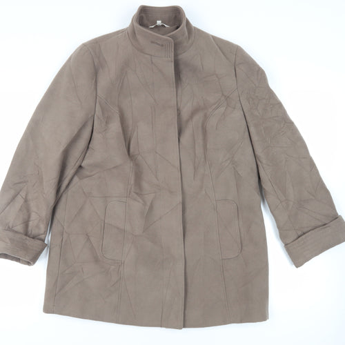 Marks and Spencer Womens Brown Overcoat Coat Size 14 Button