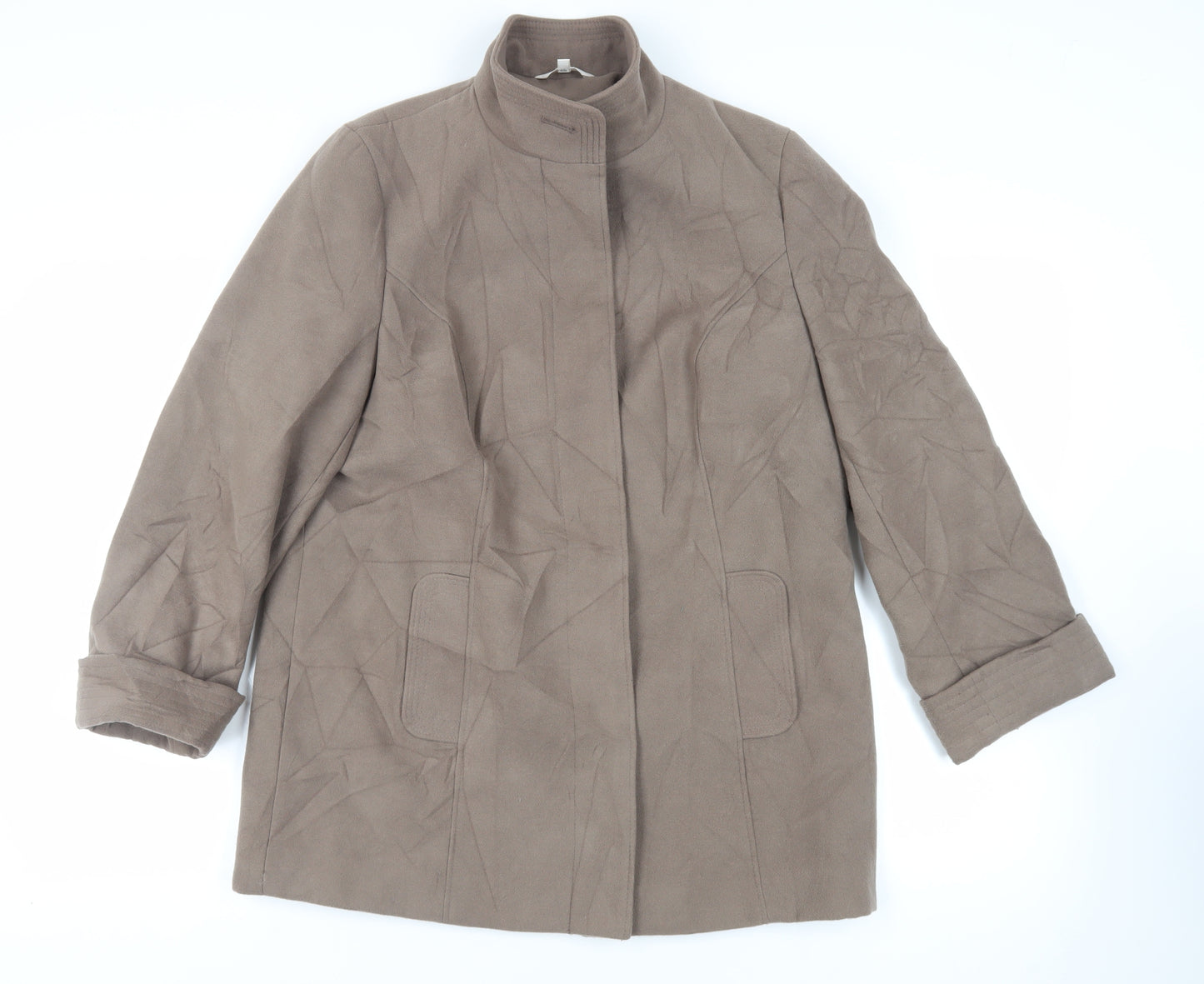 Marks and Spencer Womens Brown Overcoat Coat Size 14 Button