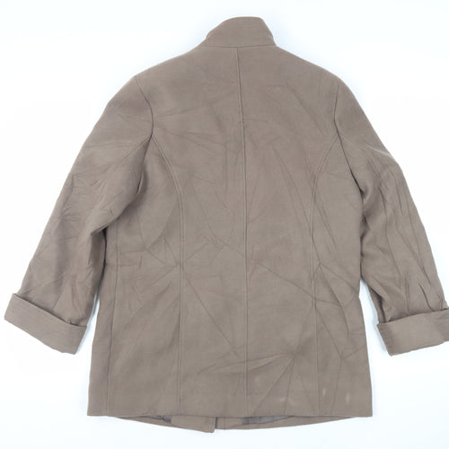 Marks and Spencer Womens Brown Overcoat Coat Size 14 Button