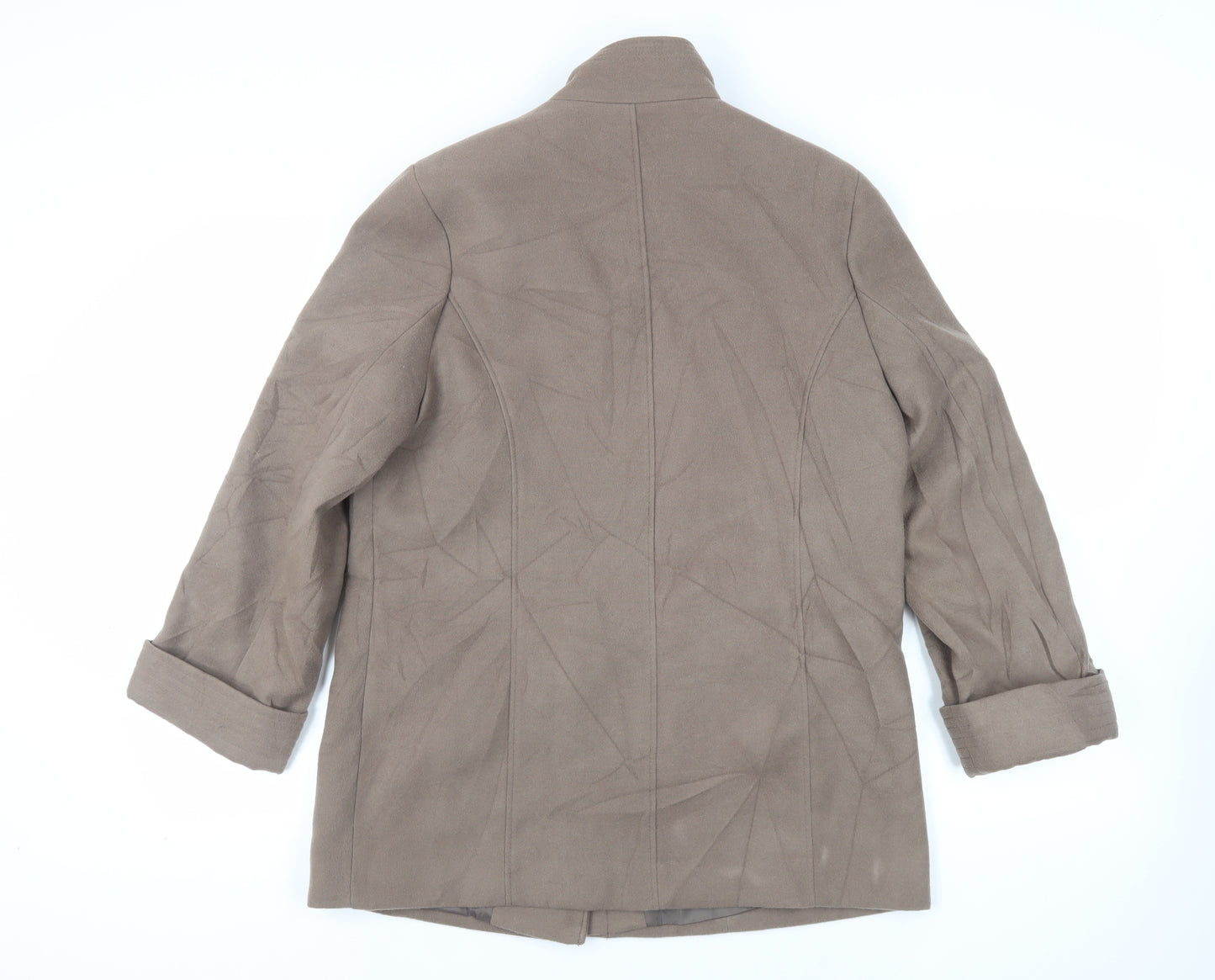 Marks and Spencer Womens Brown Overcoat Coat Size 14 Button