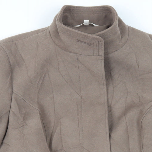 Marks and Spencer Womens Brown Overcoat Coat Size 14 Button