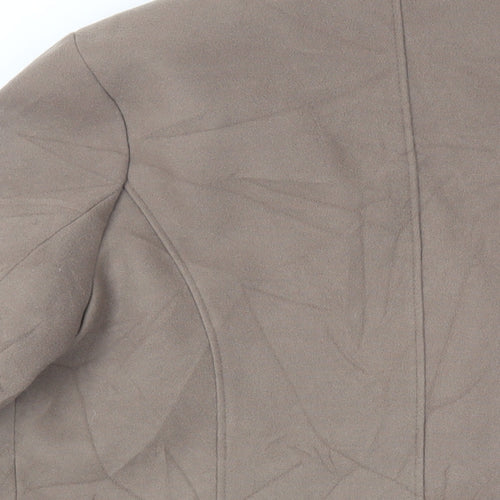 Marks and Spencer Womens Brown Overcoat Coat Size 14 Button