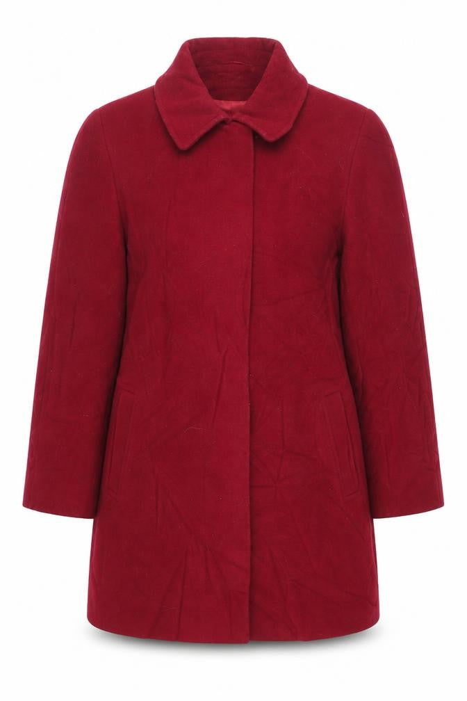BHS Womens Red Overcoat Coat Size 16 Button