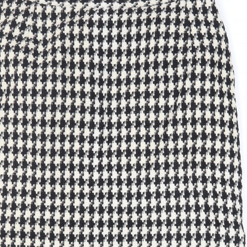 Paul Separates Womens Black Geometric Wool Straight & Pencil Skirt Size 14 Zip - Lined