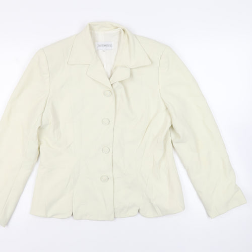 Gina Rossi Womens Ivory Jacket Blazer Size 12 Button