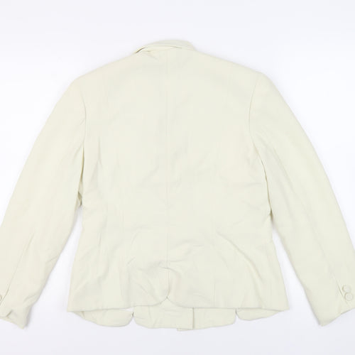 Gina Rossi Womens Ivory Jacket Blazer Size 12 Button
