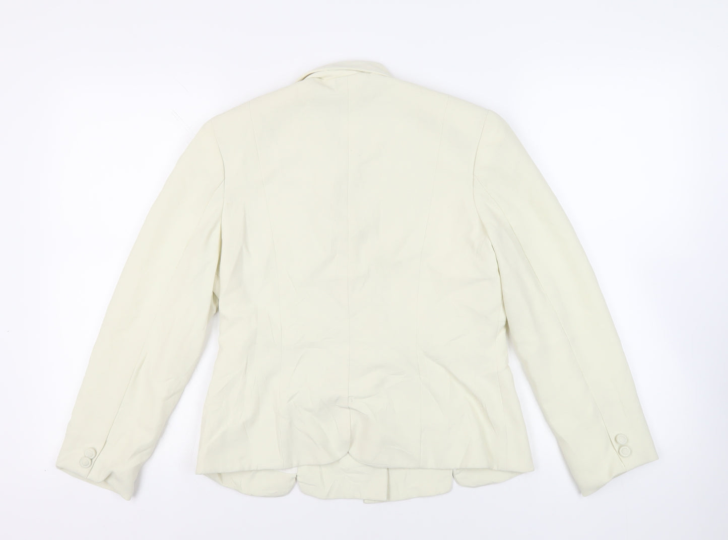 Gina Rossi Womens Ivory Jacket Blazer Size 12 Button
