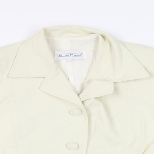 Gina Rossi Womens Ivory Jacket Blazer Size 12 Button