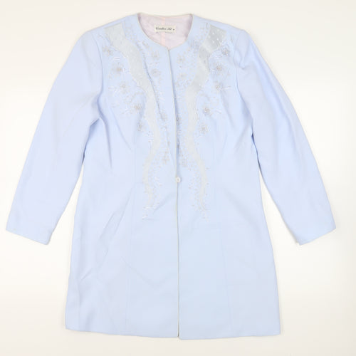 Condici Womens Blue Overcoat Coat Size 16 Button - Embroidered