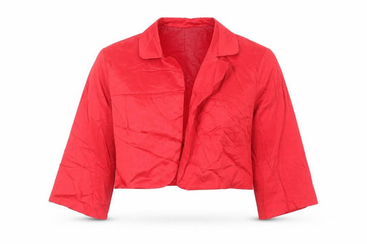 Front view of James Lakeland women’s red jacket, size UK 18