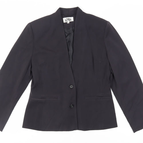 AZVRA Womens Black Jacket Blazer Size 14 Button