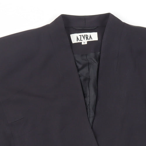 AZVRA Womens Black Jacket Blazer Size 14 Button