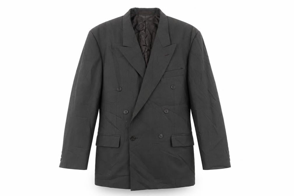 Front view of Burton men’s green wool jacket suit jacket, size 40, regular