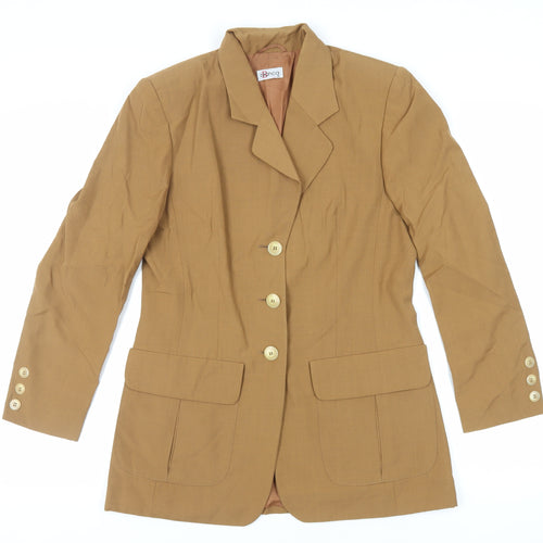 Bianca Womens Brown Jacket Blazer Size 8 Button