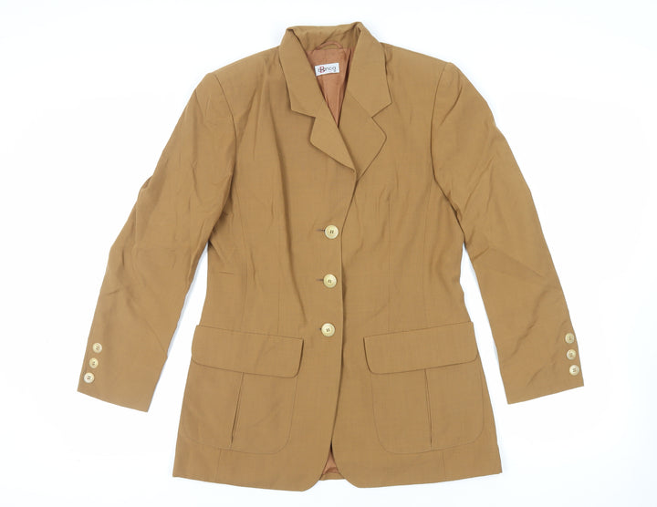 Bianca Womens Brown Jacket Blazer Size 8 Button