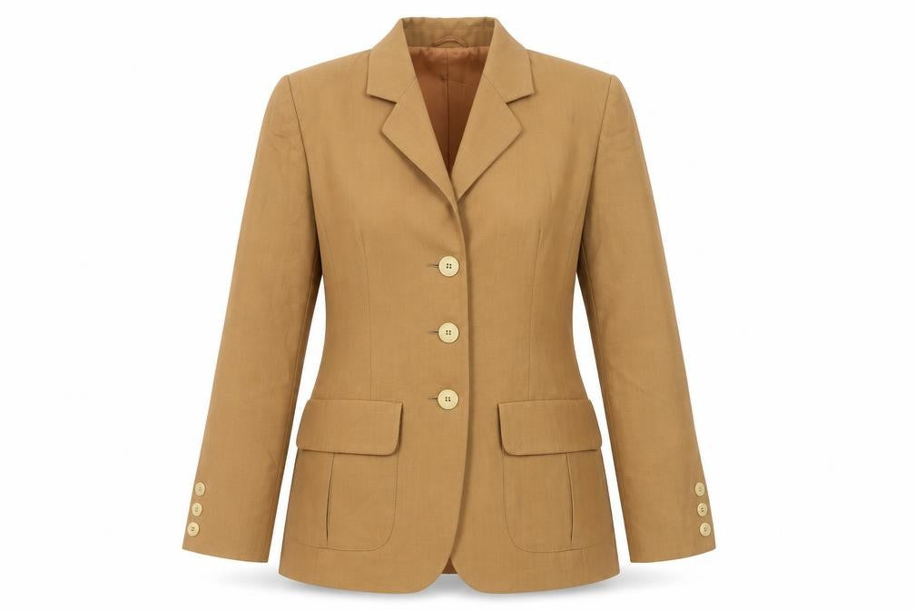 Front view of Bianca women’s brown jacket blazer, size UK 8, button