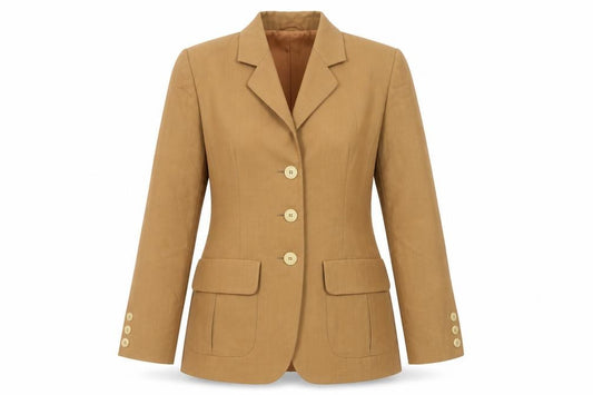 Front view of Bianca women’s brown jacket blazer, size UK 8, button
