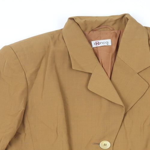 Bianca Womens Brown Jacket Blazer Size 8 Button