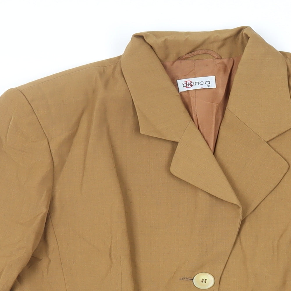 Bianca Womens Brown Jacket Blazer Size 8 Button