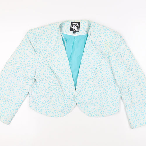 Debenhams Womens Blue Floral Jacket Blazer Size 12 - Open
