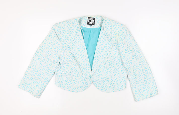 Debenhams Womens Blue Floral Jacket Blazer Size 12 - Open