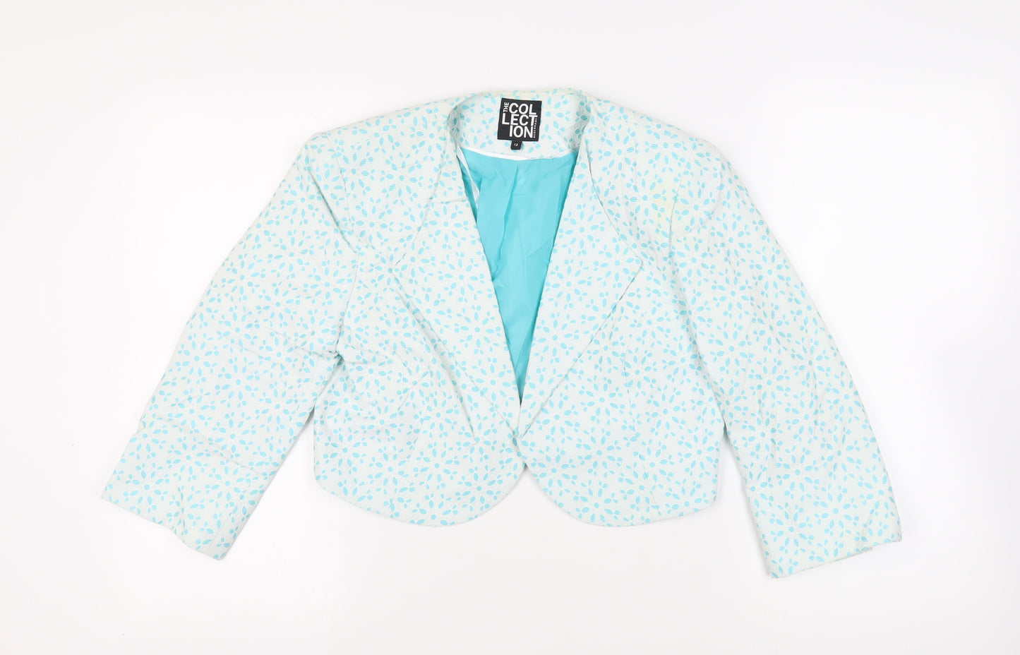Debenhams Womens Blue Floral Jacket Blazer Size 12 - Open