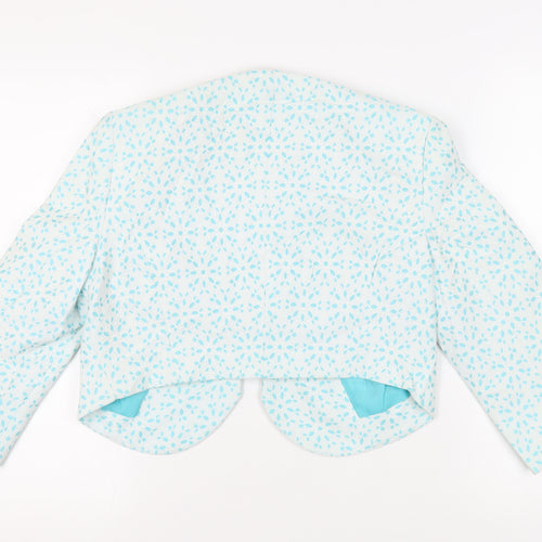 Debenhams Womens Blue Floral Jacket Blazer Size 12 - Open