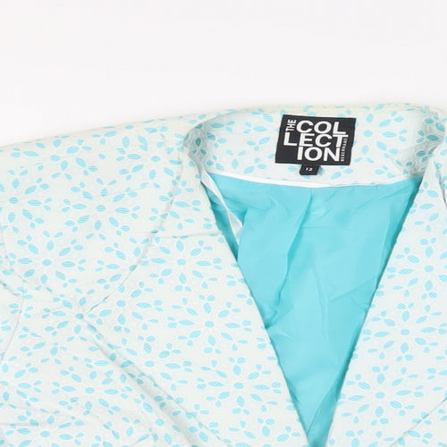 Debenhams Womens Blue Floral Jacket Blazer Size 12 - Open