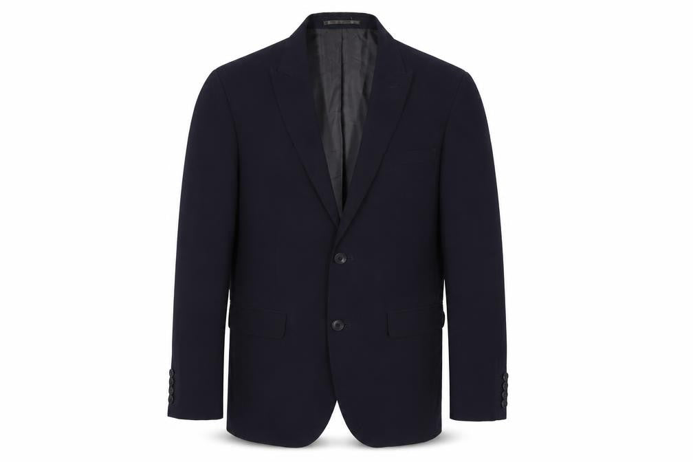Front view of Next men’s blue polyester jacket suit jacket, size 36, regular