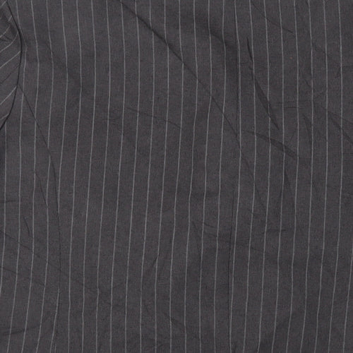 New Look Womens Grey Striped Jacket Blazer Size 16 Button