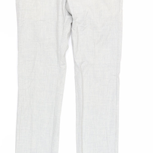 Topman Mens Grey Polyester Dress Pants Trousers Size 30 in L32 in Regular Zip