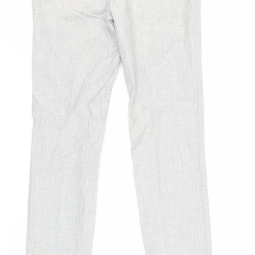 Topman Mens Grey Polyester Dress Pants Trousers Size 30 in L32 in Regular Zip