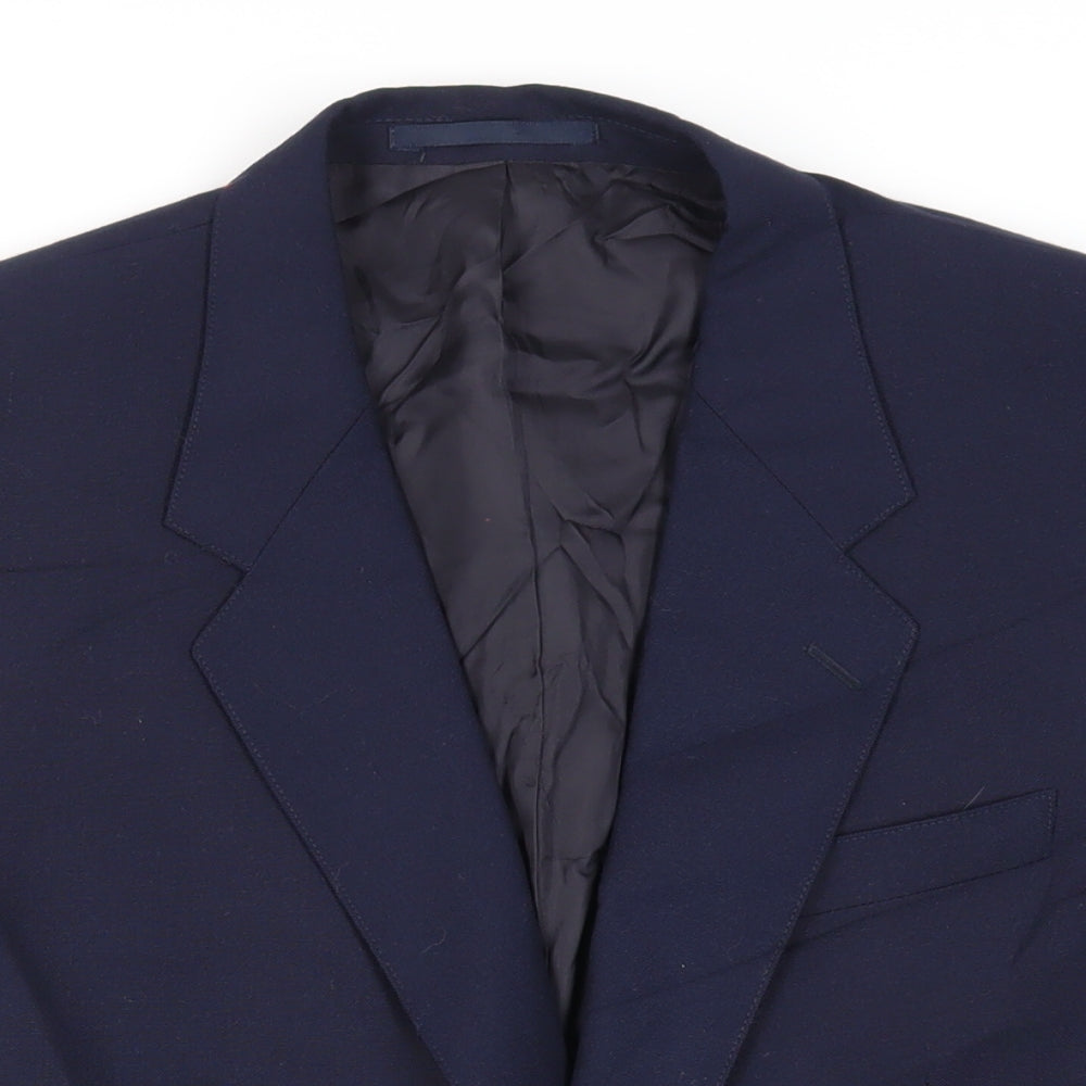 Wellington Mens Blue Polyester Jacket Blazer Size 42 Regular