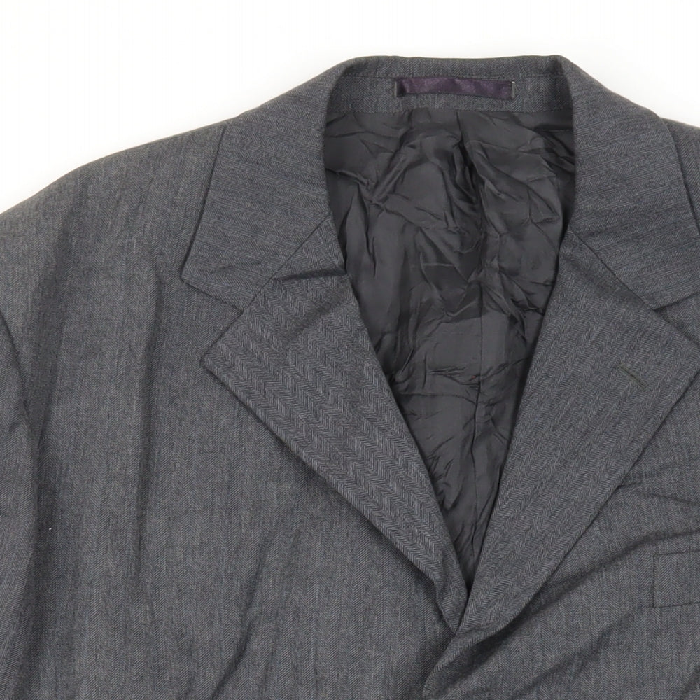 Burton Mens Grey Wool Jacket Suit Jacket Size 44 Regular