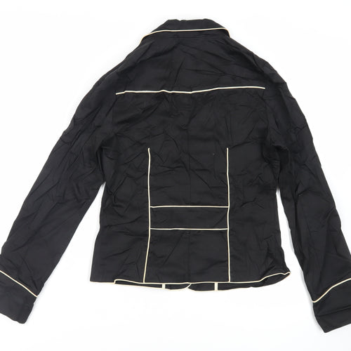 Select Womens Black Jacket Blazer Size 14 Button - Contrasting Trim