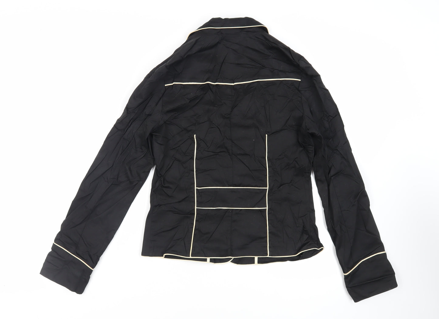Select Womens Black Jacket Blazer Size 14 Button - Contrasting Trim