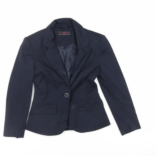 New Look Womens Blue Jacket Blazer Size 6 Button