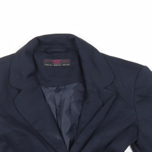 New Look Womens Blue Jacket Blazer Size 6 Button