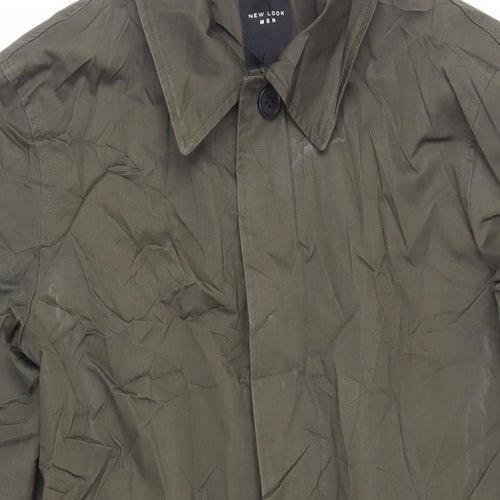 New Look Men Mens Green Overcoat Coat Size XS Button