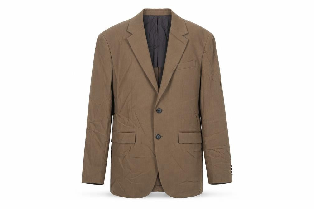 Front view of Zara men’s brown jacket blazer, size 42, button