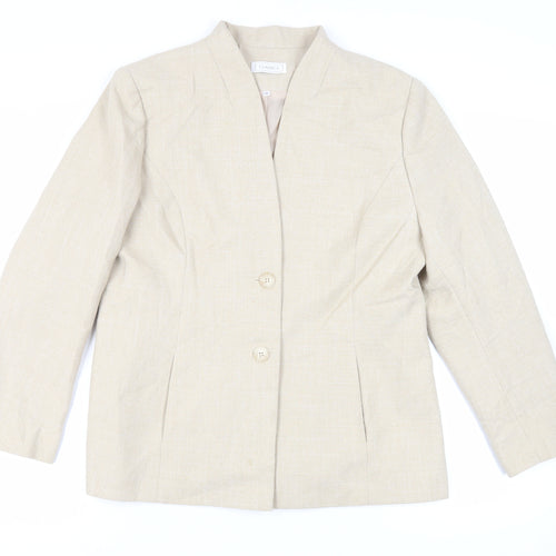 Classics Womens Beige Jacket Blazer Size 16 Button