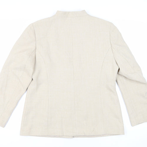 Classics Womens Beige Jacket Blazer Size 16 Button