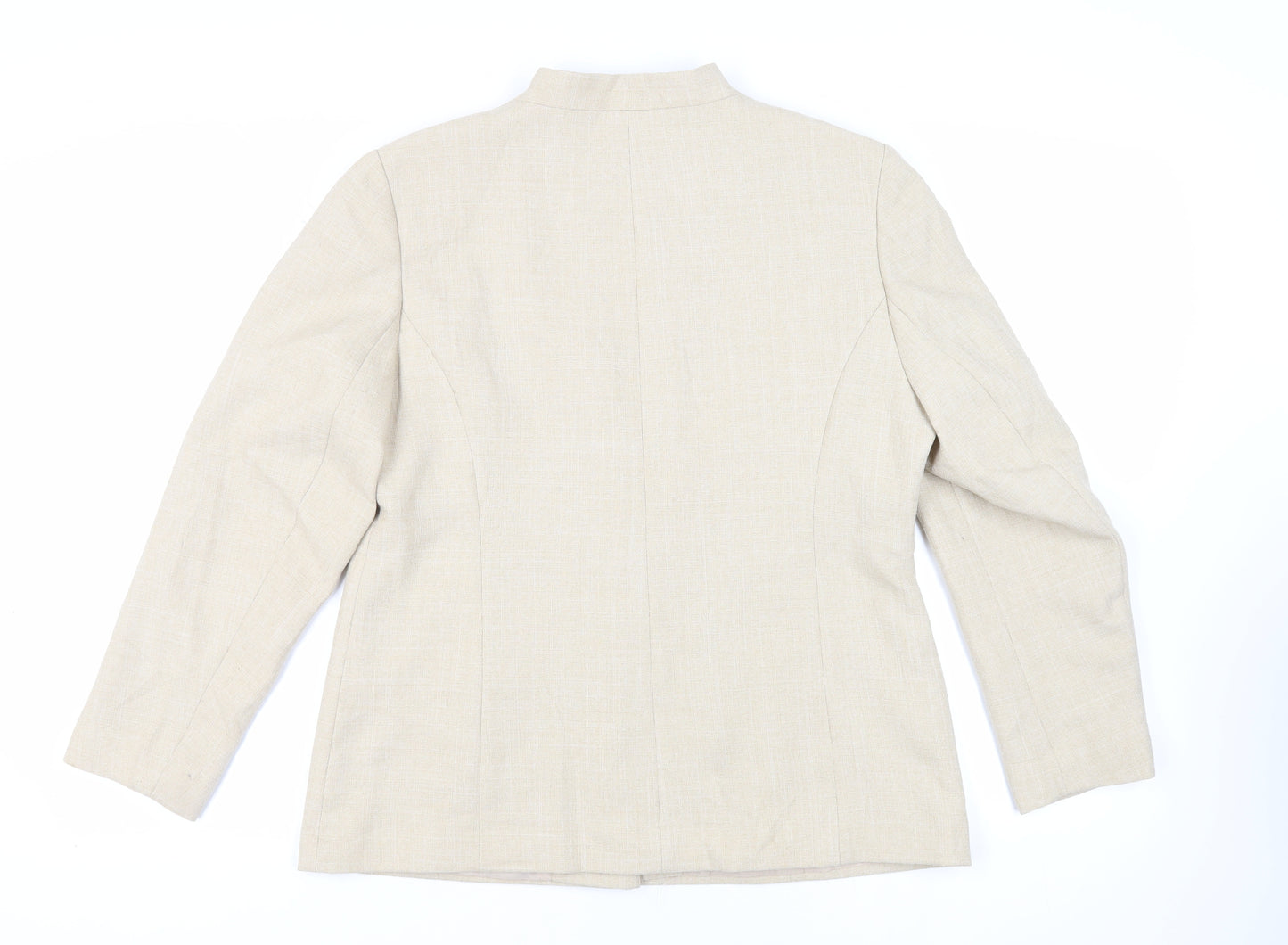 Classics Womens Beige Jacket Blazer Size 16 Button