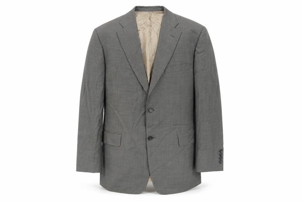 Front view of Marks & Spencer men’s brown wool jacket suit jacket, size 48, regular