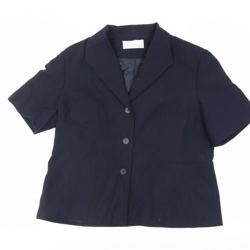 AMARANTO Womens Blue Jacket Blazer Size 18 Button