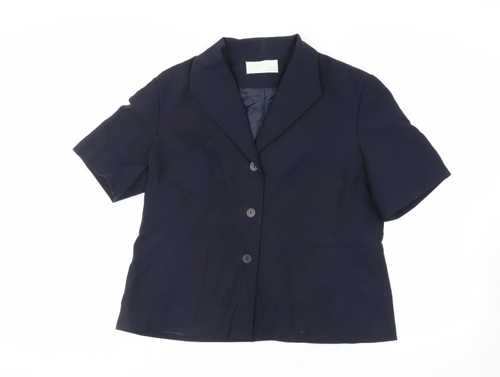 AMARANTO Womens Blue Jacket Blazer Size 18 Button