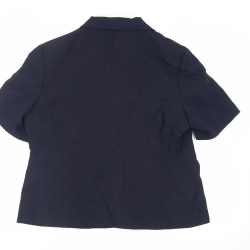AMARANTO Womens Blue Jacket Blazer Size 18 Button