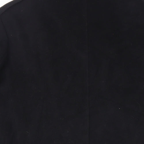 Remus Uomo Mens Black Pea Coat Coat Size M Button