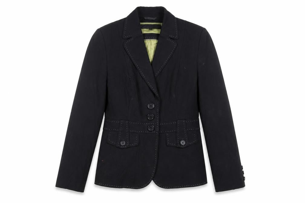 Front view of Next women’s black jacket blazer, size UK 10, button